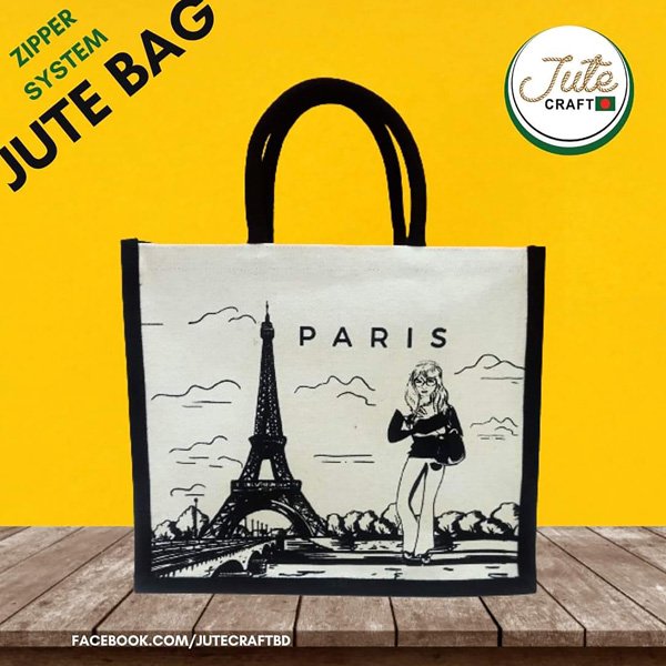 Jute Regular Handbag Natural Paris Jute Regular Handbag Natural Paris